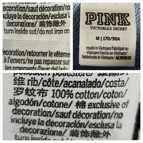 PINK Victoria’s Secret Sweatshirt M | Navy Pullover Crew Neck Embroidered P - Picture 14 of 14